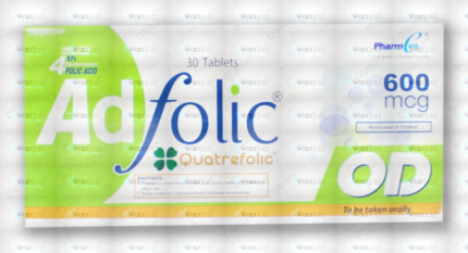 Adfolic Od Tablets 600Mcg (1 Box = 3 Strips) (1 Strip = 10 Tablets)