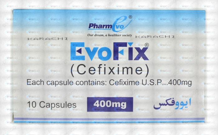 Evofix Capsules 400Mg (1 Box = 1 Strip)(1 Strip = 10 Capsules)