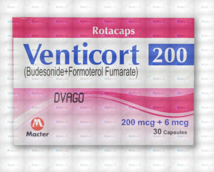 Venticort Dpi Capsules 200Mg (1 Box = 3 Strips) (1 Strip = 10 Capsules)