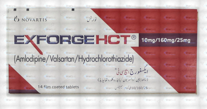 Exforge Hct Tablets 10/160/25Mg (1 Box = 2 Strips) (1 Strip = 7 Tablets)